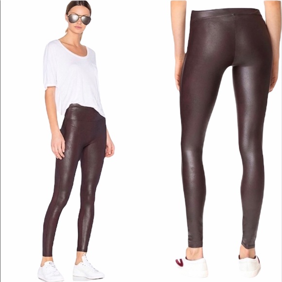 SPANX Pants - SPANX | Burgundy Faux Leather Leggings